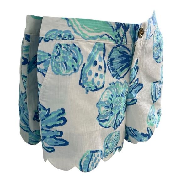 LILLY PULITZER The Shorts But Cut Blue Seashells Printed design Size 0 - Picture 3 of 9